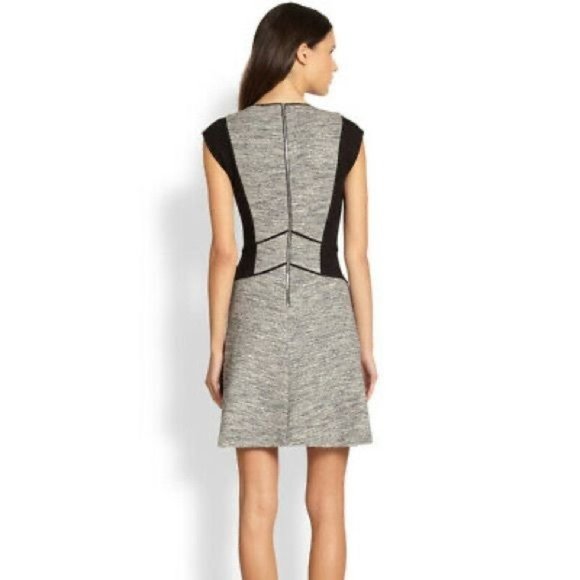 Rebecca Taylor Melange Knit Dress Grey Black Medium - Picture 2 of 9